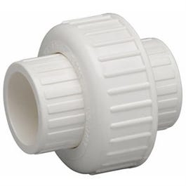 PVC Pipe Fitting, Solvent Weld Slip Union, Schedule 40, 1-In., Slip x Slip