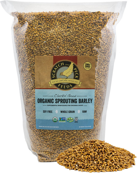 Scratch and Peck Feeds Cluckin’ Good Organic Whole Barley (40 lbs)