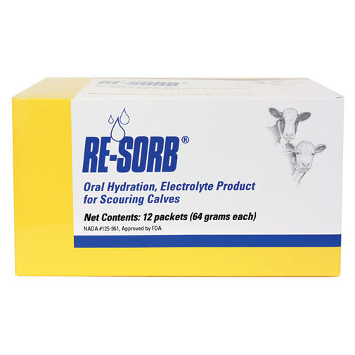 Zoetis® RE-SORB® Oral Hydration Electrolyte for Scouring Calves (2.26 oz - 1 Packet)