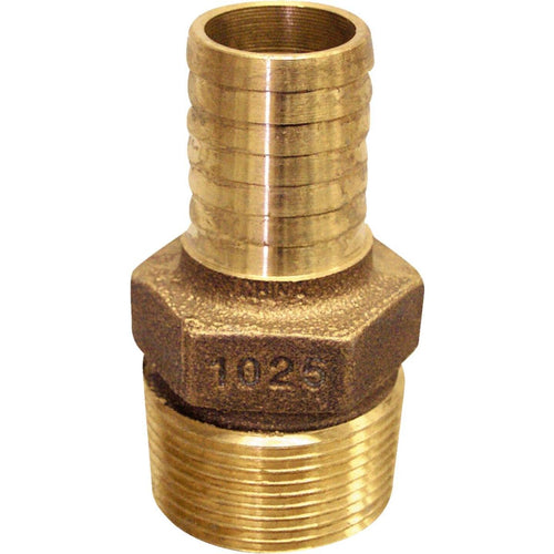 Merrill 1 In. MIP x 3/4 In. Insert Red Brass Hose Barb Reducing Adapter