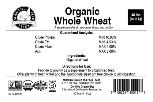 Scratch and Peck Feeds Cluckin’ Good Organic Wheat