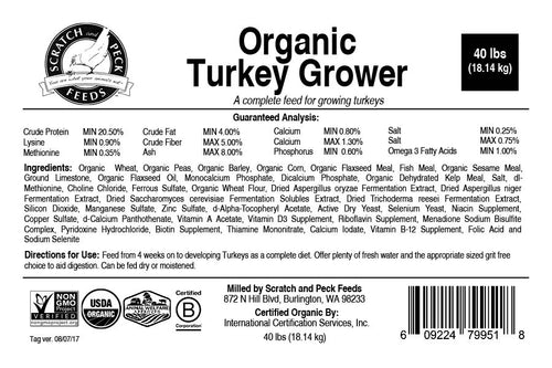 Scratch and Peck Feeds Organic Turkey Grower