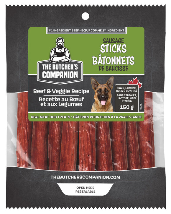 Butcher's Companion Dog Sausage Sticks Beef & Veggie 5.29oz