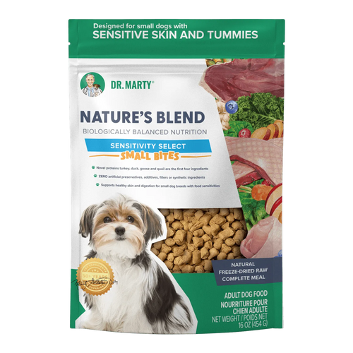 Dr. Marty Nature's Blend Sensitivity Select Small Bites Freeze-dried raw dog food