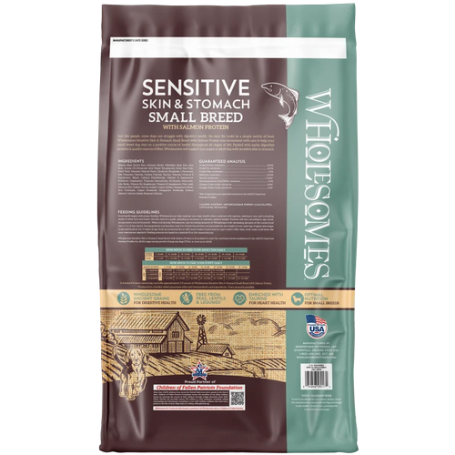 Wholesomes Sensitive Skin & Stomach Small Breed with Salmon Protein For Dogs & Puppies