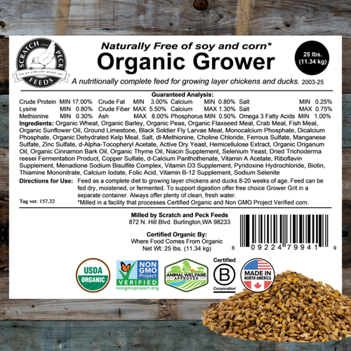 Scratch and Peck Feeds Naturally Free Organic Grower Feed (40 lbs)