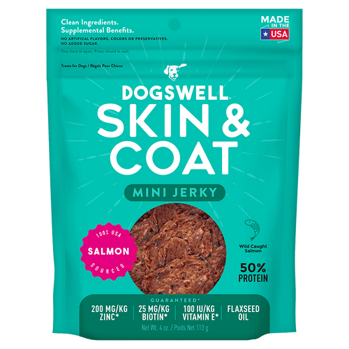 Dogswell Skin & Coat Mini Jerky Treats Salmon (10 oz)