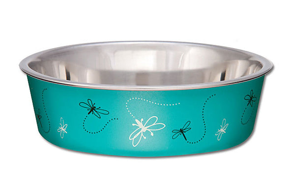 Loving Pets Bella Bowl - Stainless Steel Dog Bowl - Turquoise (Small (10-20 lbs) - 1 Pint)