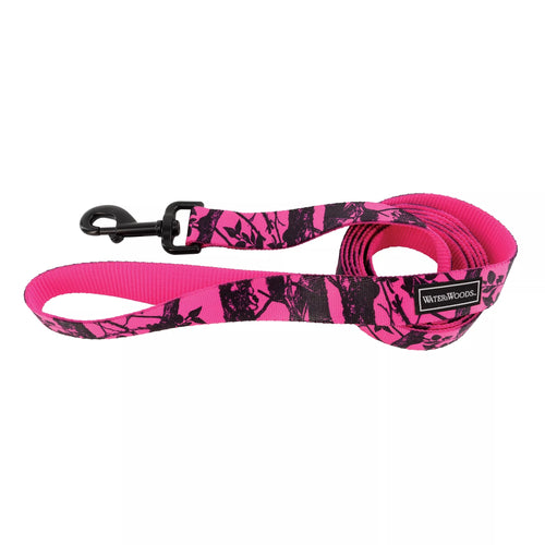 Coastal Pet Water & Woods Blaze Patterned Dog Leash (Medium/Large - 1 X 6', Neon Pink Tree)