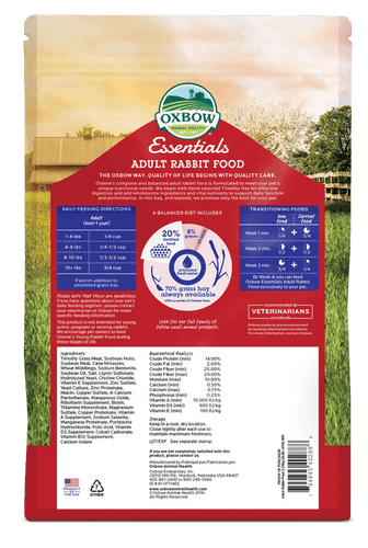 Oxbow Essentials - Adult Rabbit Food (25lbs)