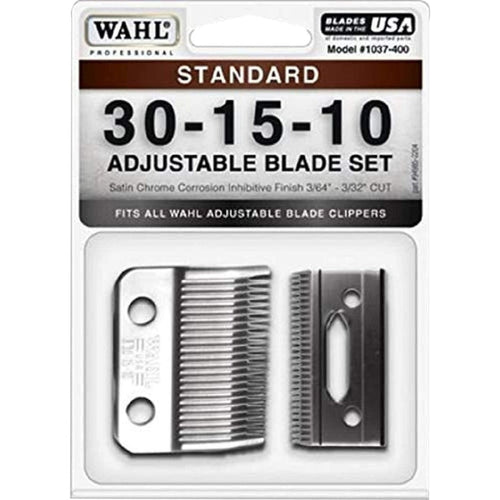 WAHL STANDARD ADJUSTABLE BLADE SET (#30-15-10, SILVER)